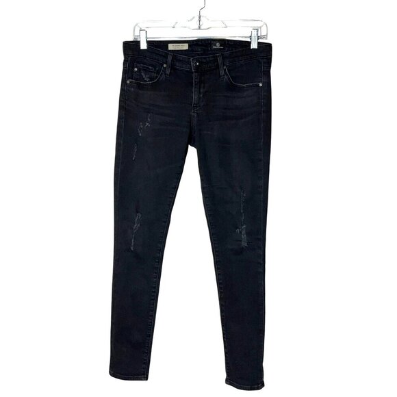 Adriano Goldschmied The Legging Ankle Super Skinny Jeans Black Distressed 27 - Picture 3 of 9